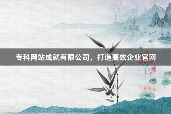 专科网站成就有限公司,打造高效企业官网